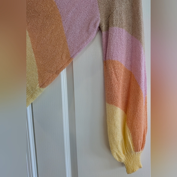 Show Me Your Mumu Pismo Sweater Sunny Stripe Knit Size S Pastel Beach Vacation - Picture 7 of 15